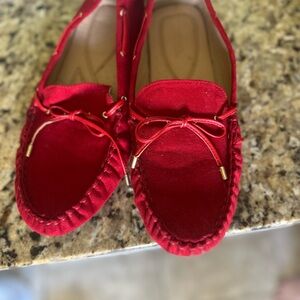 JustFab Red Bow Loafers